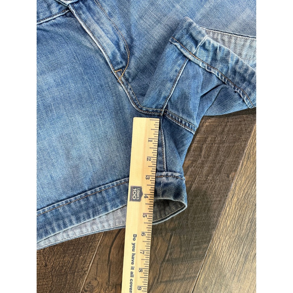Y2K Old Navy Womens Mid-Rise Denim Shorts Size 12 Blue 100% Cotton Cuffed Hem - Picture 5 of 10